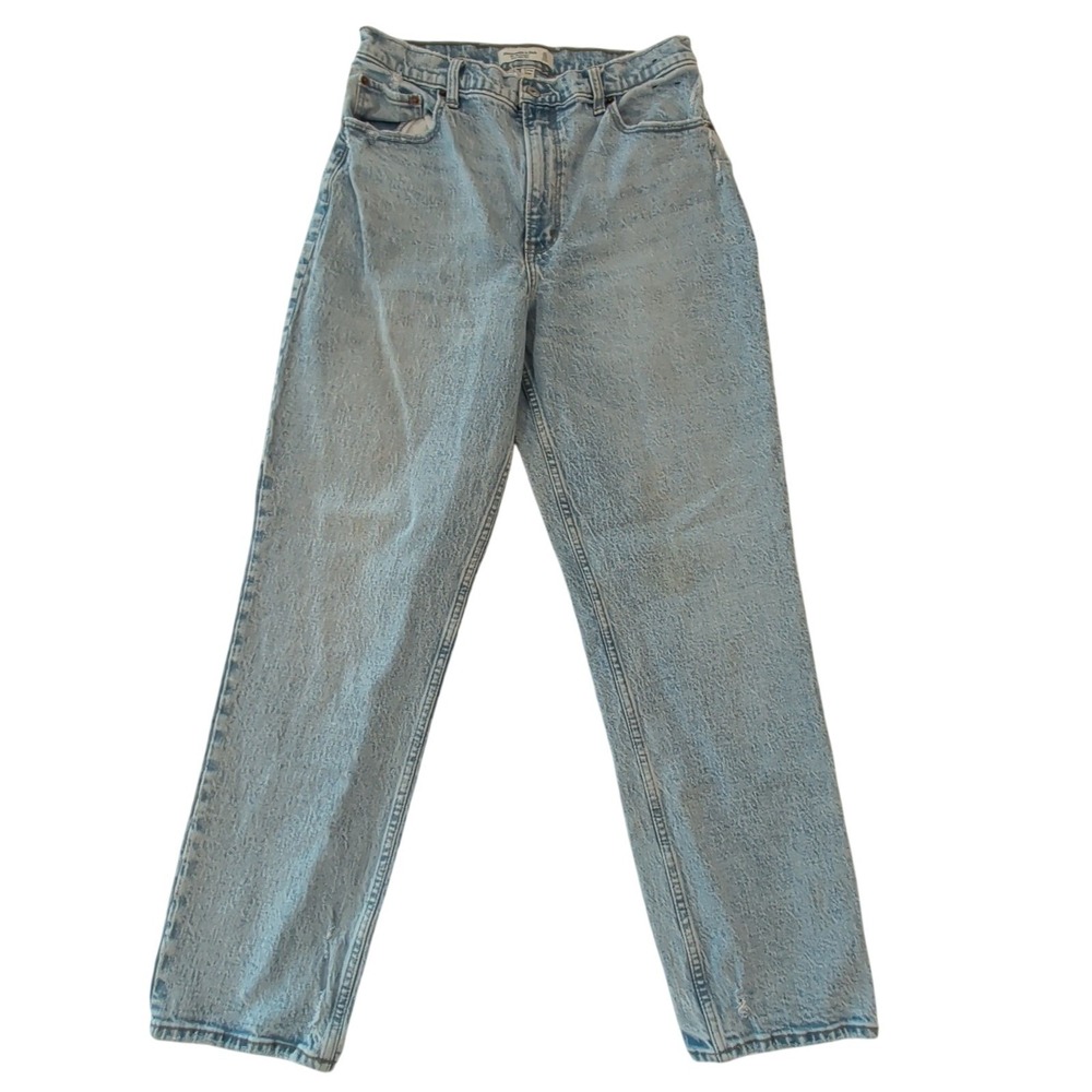 Abercrombie & Fitch The '90s Straight Ultra High Rise Jeans Sz 31 12R Curve Love